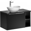 ArtCom Kúpeľňová skrinka s umývadlom a doskou SANTA FE Black DU80/3 | 80 cm
