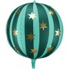 PartyDeco Fóliový balón - Star ball zelený 50 cm