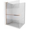 MEXEN/S - Kioto+ L Sprchová zástena WALK-IN s poličkou a držiakom uterákov 80 x 200, transparent/dekor, ružové zlato 800-080-123-60-35