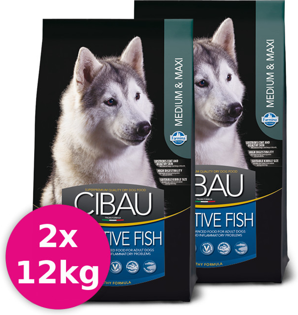 Cibau dog Sensitive Fish Medium & MAXI 2 x 12 kg