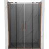 Mexen Velar L Duo, posuvné sprchové dvere do otvoru 150 cm, 8mm šedé sklo, ružové zlato, 871-150-003-42-60