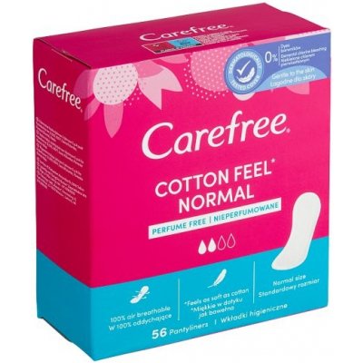 Carefree Cotton Feel Normal slipové vložky neparfumované 56 ks