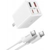 Baseus GaN6 Pro sieťová nabíjačka US Plug (P10162702213-00) – 2× USB, 2× USB-C, 65 W, USB-C kábel (100 W, 1 m), biela KF2320892