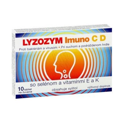 LYZOZYM Imuno C D so selénom a vitamínmi E a K 10 tbl. na žuvanie