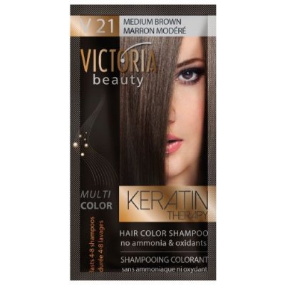Victoria Beauty Keratin Therapy Tónovací šampon na vlasy V 21 Medium Brown