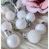 Vianočné guličky biele tri druhy 12 ks 2 cm