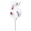 SCU13-5 Party Deco Sviečka na tortu Biela s kvetmi 8cm 5