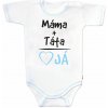 Body krátky rukáv s vtipným textom Baby Nellys, Máma+Táta, chalan Baby Nellys
