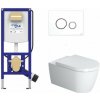 Duravit set WC misa ME by Starck Rimless, sedátko SoftClose, predstenový modul WC SANIT Ineo Plus, tlačítko biele