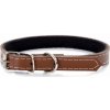 Kožený obojok JK Classic pre psov, 1,4×40 cm, hnedý