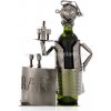 98471 Kovový stojan na víno, motív čašník