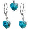 Evolution Group Sada šperkov s krištáľmi Swarovski náušnice a prívesok modré srdcia 39003.3, darčekové balenie