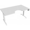 Hobis Pracovný stôl Motion Ergo, PO, 2S, 160x70,5-120,5x90 cm, biela/biela
