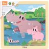 Viga puzzle pre najmenších 9 ks hrošík veľkosť Multicolor