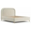 Krémová čalúnená dvojlôžková posteľ s úložným priestorom s roštom 180x200 cm Mija – Maison de Rêve