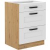 Kondela Spodná skrinka, biela/dub artisan, LULA 60 D 3S BB