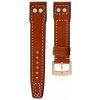 Kožený remienok Biatec Pilot | Brown - 20 mm - Zlatá + 5 rokov záruka a darček ZADARMO