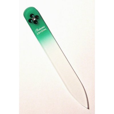Bohemia Crystal pilník na nechty sklenený Swarovski 90 mm zelený