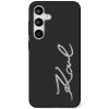 Karl Lagerfeld silikónové púzdro so signatúrnym kovovým logom pre Samsung Galaxy S25 Ultra, čierne (KLHCS25LSCMSMVK)