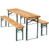tectake 404998 záhradný pivný set ludwig 3dielny. skladacia s držiakom na dáždnik - hnedá