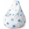 Sablio Sedací vak Pear Modré hviezdy na bielej - 70 x 95 x 15 cm