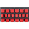 PlasticFuture Závěsný organizér s 20 boxy ORDERLINE 80x16,5x40 cm černo-červený