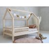 Domčeková posteľ s plôtikom natur/biela - na nožičkách 19 cm farba: prírodná bez laku, rozmer lôžka: 80 x 200 cm