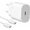 EP-TA800EWE + EP-DA905BWE Samsung 25W Cestovná nabíjačka + USB-C/USB-C Dátový Kábel White (OOB Bulk)