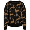 Ladies Oversized Christmas Sweater - black/gold