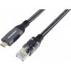 PremiumCord Ethernetový kabel USB-C na LAN RJ45 10/100/1000, 2m ku31net2