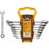 Ingco HKSPAR1082 Klíč očkoplochý račnový CrMo 8-19mm 8ks