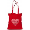 Plátená EKOlogická taška čičmanské srdce - dlhá rúčka Červená