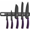 BERLINGERHAUS Sada nožov s magnetickým držiakom 6 ks Purple Metallic Line (BH-2681)