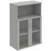 Policová skriňa Strong, 80x115,2x40 cm, sivá/sivá - 1 kus - 1 KS - nie - 2 - 60 mesiacov - rovná - kombinovaná - Hobis - 2x sklenené - sivá - 80 cm - Strong - 40 cm - 115.2 cm - 41.7 kilogramu HOBIS