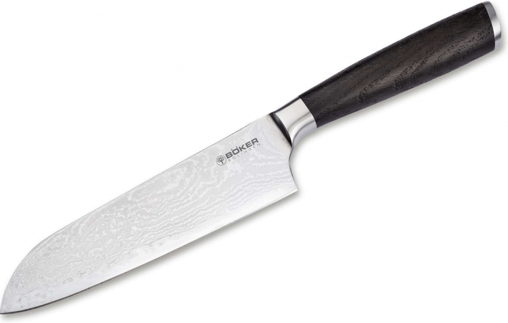 Böker Manufaktur Solingen 130952DAM Meisterklinge Santoku kuchynský nôž 16,5 cm damašek dub