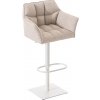 Design-Shop Barová stolička Damas W1 - látka, biely rám - Slonová kosť