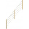 StarWood Nerezové a drevené zábradlie biele/smrekové pravé 365 cm