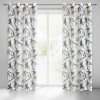 Takoy Záclona AIDA z etamínu s potlačeným vzorom exotických listov, polopriesvitná 140 x 250 cm-HF-398683 | 140 x 250 cm
