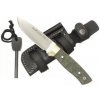 Muela KODIAK-10G.M lovecký nôž 10 cm, zelená, Micarta, mosadz, kožené puzdro, kresadlo