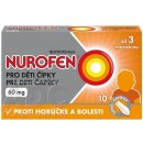 Voľne predajný liek Nurofen pre deti čapíky 60 mg sup.10 x 60 mg