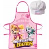 EUROSWAN · Detská / dievčenská zástera s kuchárskou čiapkou Tlapková patrola - Paw Patrol - Skye a Everest - pre deti 3 - 8 rokov