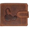 WILD pánska peňaženka s prackou Škorpión hnedá ART 895
