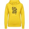 AWDis Hoodie Mikina - Dizajn s nápisom Pes a Láska - Slnečná žltá - M - Dámske