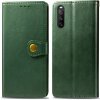 PROTEMIO 33163 LEATHER BUCKLE Peňaženkový obal Sony Xperia 10 III zelený