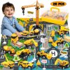 Súprava hračiek stavenisko: 12 stavebných vozidiel, vrátane bagra a buldozéra