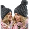 Fashionweek Teplá farebná dámska čiapka s brmbolcom BEANIE ZIZI01 Farba: grafit