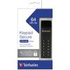 Verbatim USB flash disk, USB 3.0, 64GB, Keypad Secure, černý, 49428, 256bitové hardwarové šifrování AES, LED indikátor konektor US