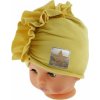 Baby Nellys Jarná/jesenná bavlnená čiapka turban horčicová