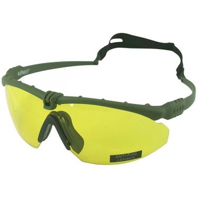 Okuliare Kombat Ranger zelený rám žlté sklá