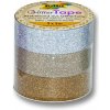 Folia Glitter Tape - dekoračná lepiaca páska zlatá sada, 3 ks
